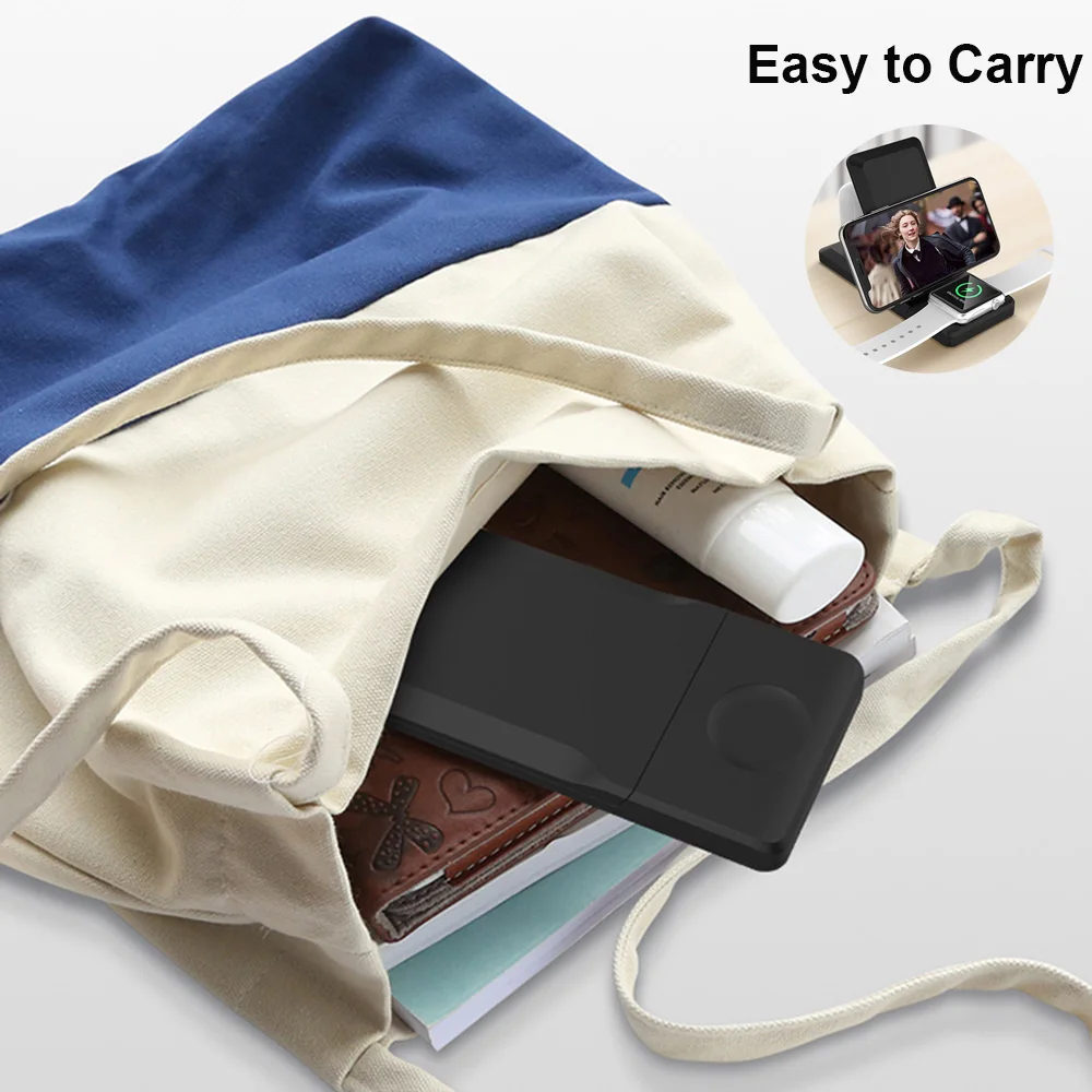 

Foldable Wireless Chargers for Samsung iPhone Huawei Xiaomi Mobile Phone Desktop Quick Charging Station for Apple iWatch Airpods