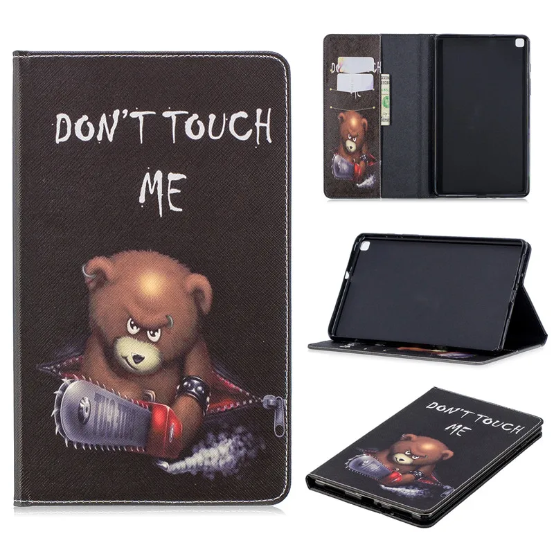 Чехол для Samsung Tab A 8 0 2019 кожаный чехол-подставка с рисунком милого медведя панды