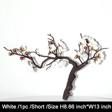 short white 1 шт. красные сливы искусственные цветы для наружной свадьбы украшение цветок зимнее растение для домашнего сада декор - Цвет: short white
