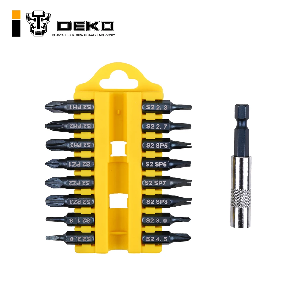 

Набор бит DEKO PT003 с защитой от взлома, с шестигранной звездой, 17 шт., магнитный держатель, насадки для отверток, беспроводная дрель, насадки для отверток