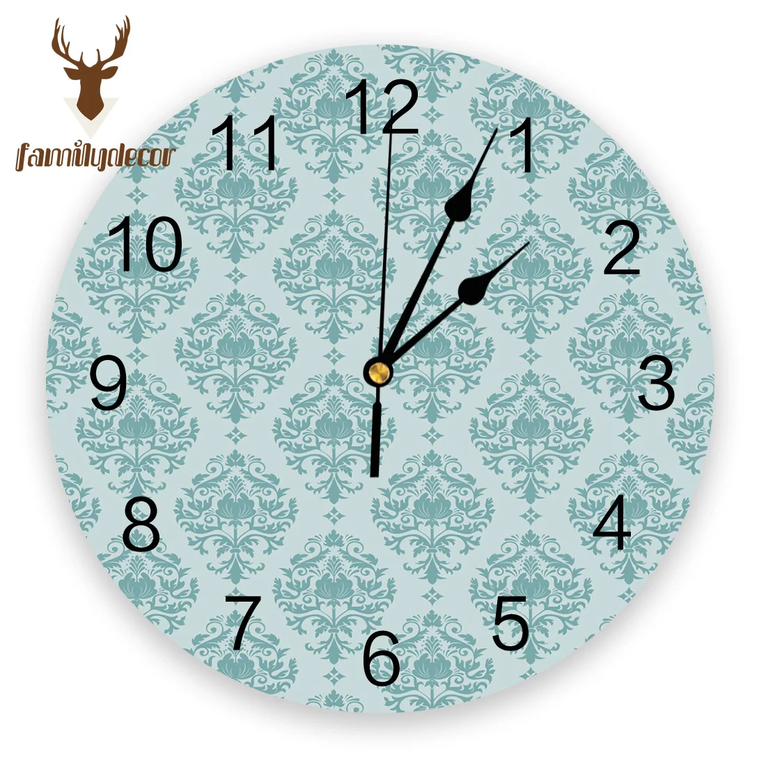 Женские винтажные настенные часы с цветочным принтом из ПВХ современный дизайн