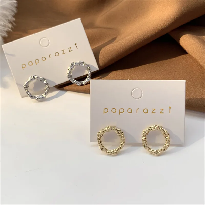 Корейские серьги-гвоздики ins золотистого и серебряного цвета Необычные