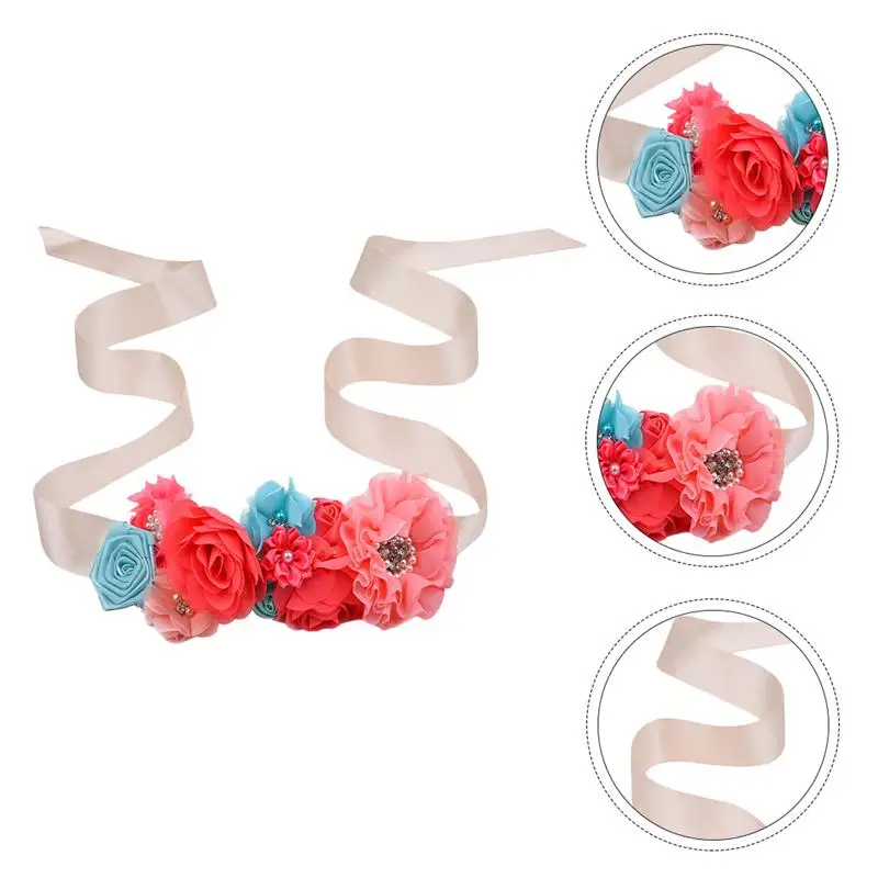 

Rhinestone Flower Sash Belt Multi-functional Flower Sash Delicate Flower Sash