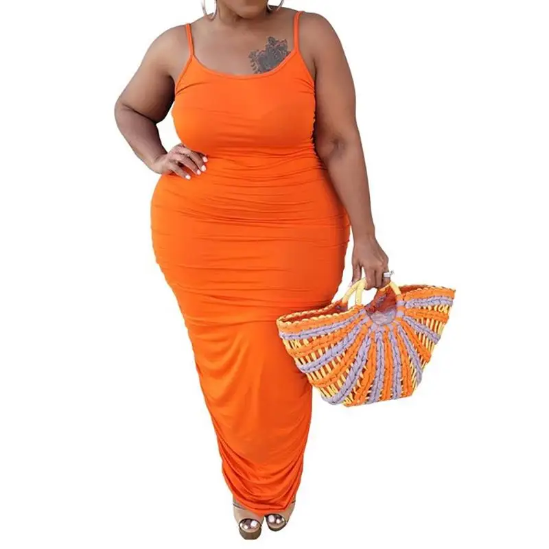 

Женское однотонное облегающее платье ярких цветов Y2k, плиссированное облегающее платье без рукавов, длинное платье на бретелях для вечерин...