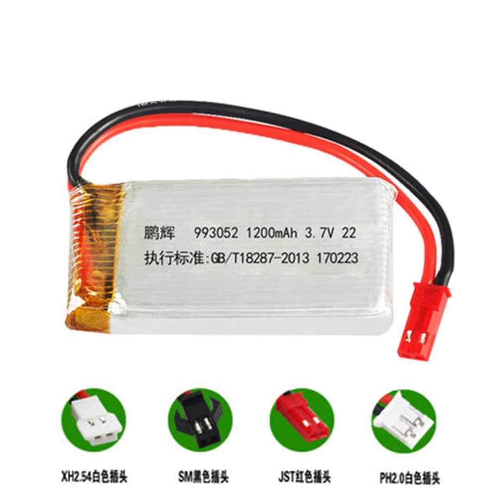 3,7 В 1200 мАч 993052 lipo аккумулятор для MJXRC T64 T04 T05 F28 F29 T56 T57 Huanqi 859B пульт дистанционного управления летательный аппарат Lipo аккумулятор 3,7 В jst