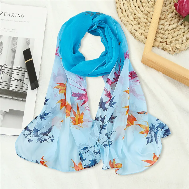 Fashion Women Chiffon Print Long Soft Wrap Ladies Scarf Printed Joker Beach Towel Shawl Scarves @BE |