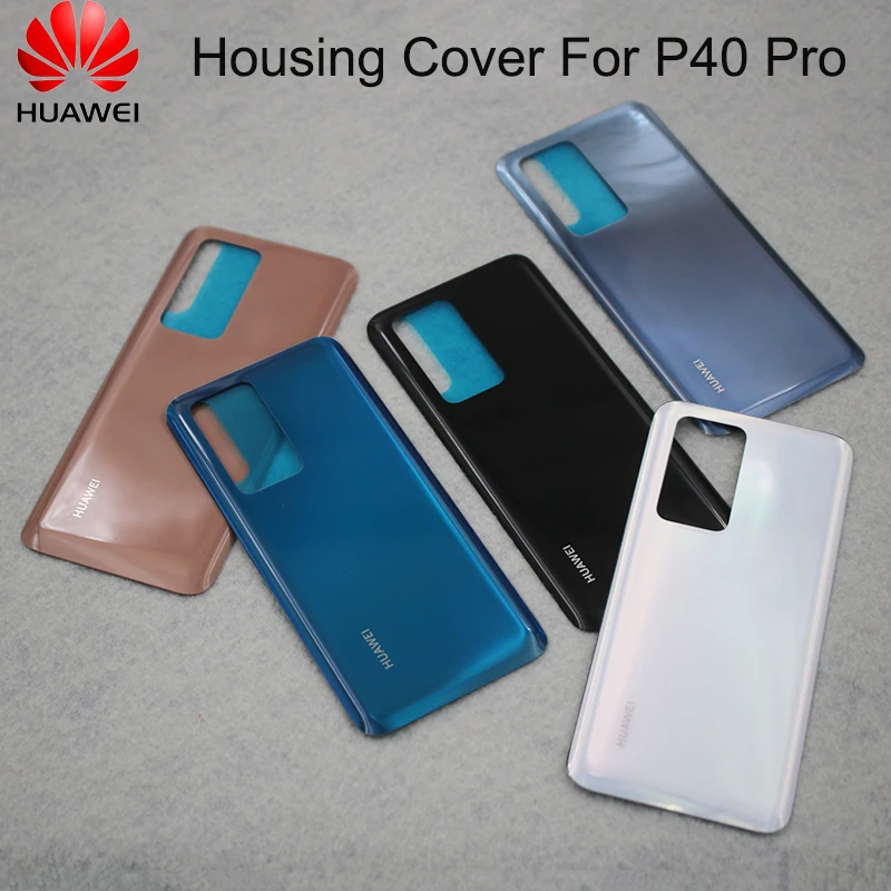 

Original Huawei P40 Pro Glass Back Battery Housing Cover Rear Door Replacement Case For P40 Pro Repair Panel Parts With Stickers