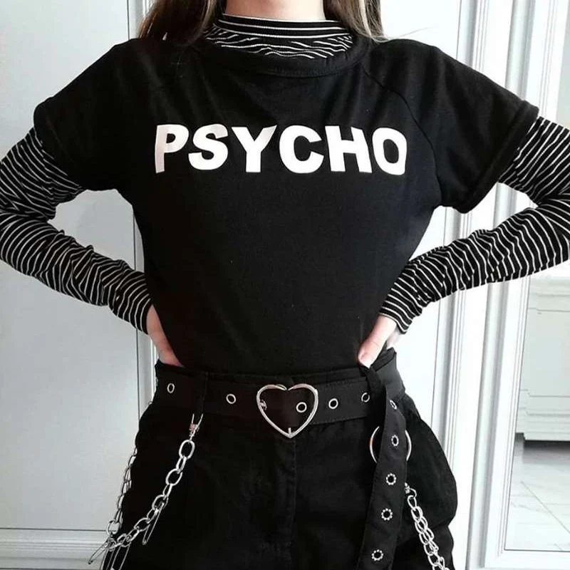 Новая хлопковая Футболка в готическом стиле Харадзюку Топы И Футболки с