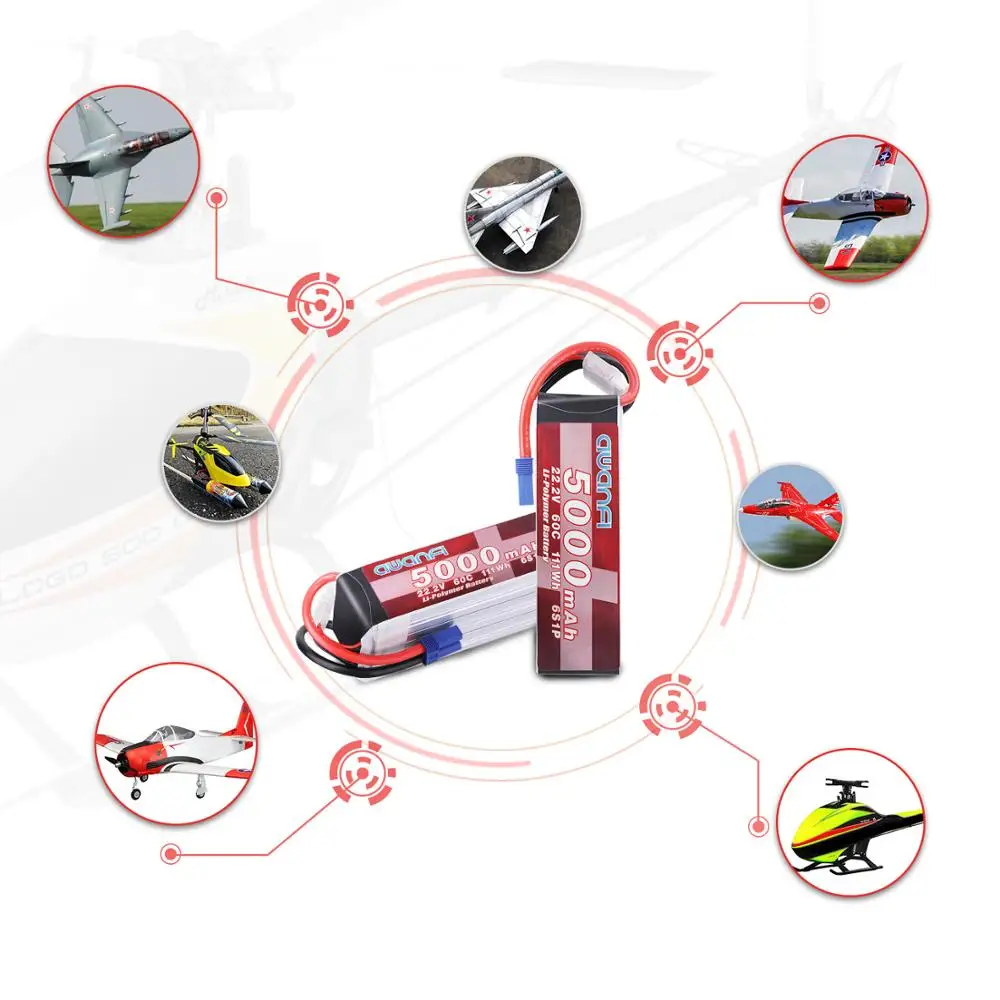 5000 мАч аккумулятор с ру 22 2 V 60C 6S Lipo разъемом EC5 для радиоуправляемого самолета