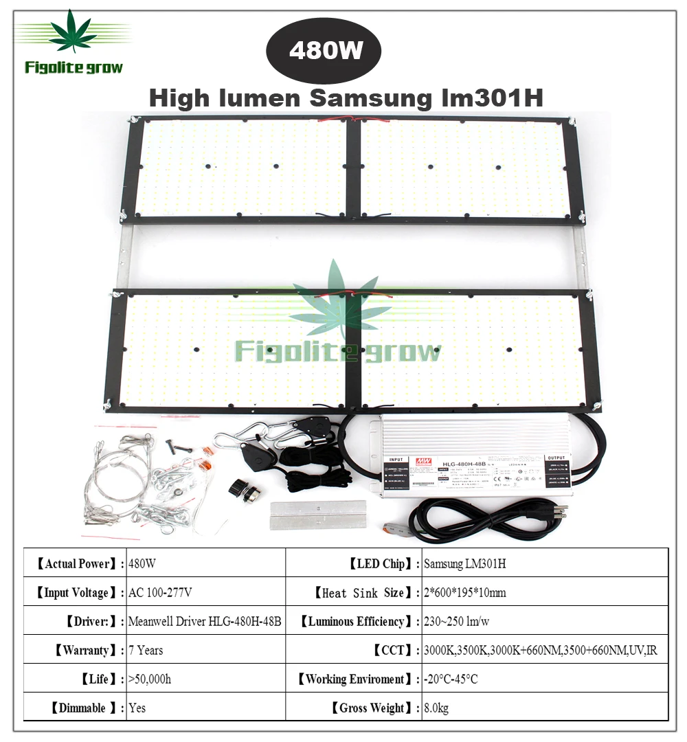 Figolite grow Dimmable 120W 240W 320W 480W Samsung LM301H Quantum Tech V3 плата светодиодная промышленная лампа