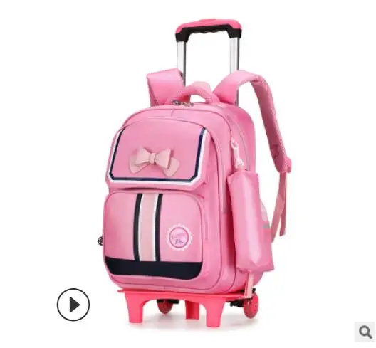 2 wheels pink ZRY Детский рюкзак на колесиках, детский школьный рюкзак на колесиках, школьные рюкзаки на колесиках, сумки для девочек, школьные рюкзаки на колесиках - Цвет: 2 wheels pink