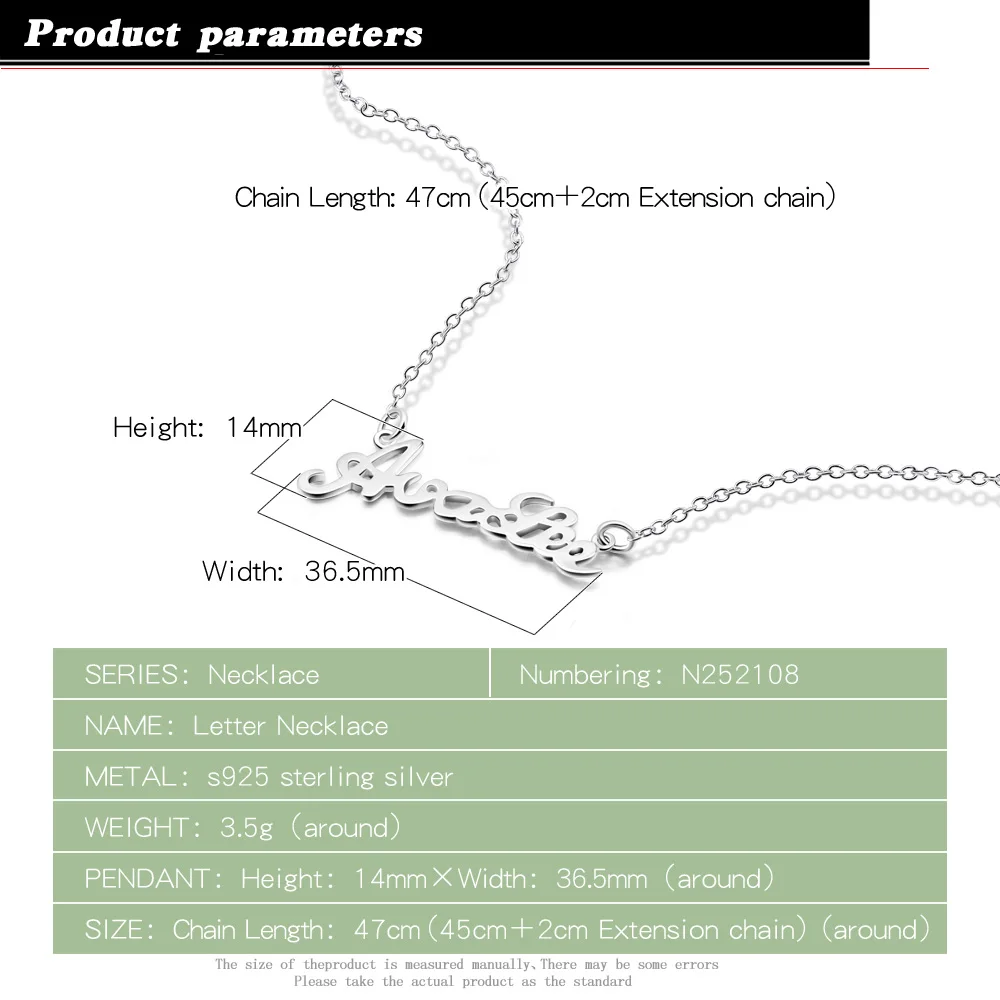 Бесплатная доставка ожерелья и подвески с буквами для женщин серебряный цвет