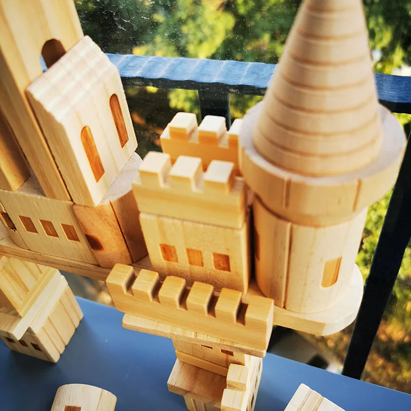 75 шт./коркор. детский оригинальный деревянный замок строительные блоки/детский