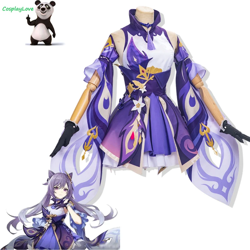 

CosplayLove Game Genshin Impact Keqing Cosplay Costume Cute Purple Dress Custom Made For Female Girl Halloween Christmas