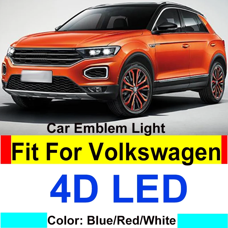 

Light 4D 11cm Auto Car Trunk Boot Emblem Car Accessory Lamp Auto Badge for GOLF MAGOTAN CC Tiguan BORA Scirocco