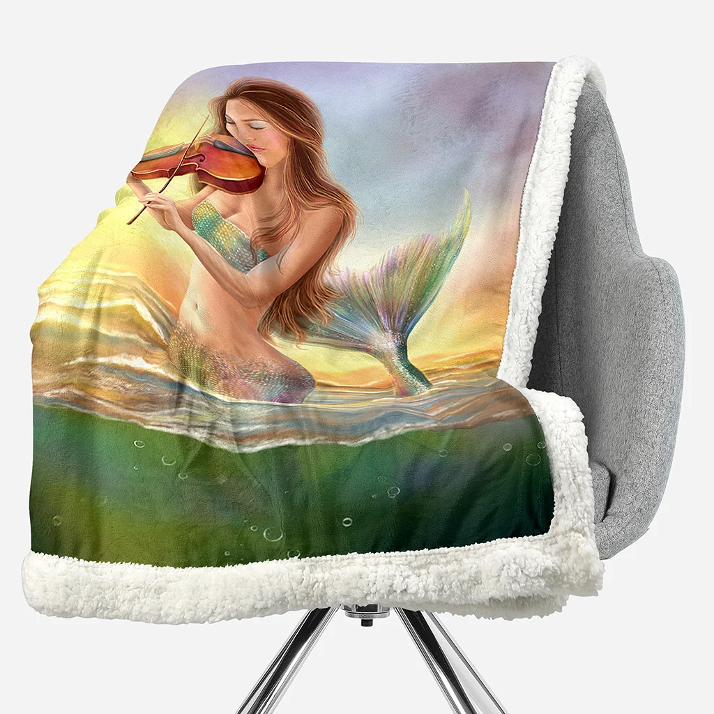 ONGLYP 3D плед русалки одеяло пушистое теплое шерпа Флисовое мягкое Покрывало Диван