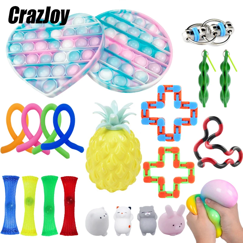 Enlarge Push Bubble Fidget Sensory Anti Stress Set Stretchy Antistres Strings Relief Anxiety Toy Pack Anti-Stress For Kid Adul Gift Toys