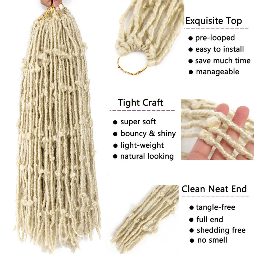 22 дюйма 613 вязаные крючком волосы в виде бабочек косички мягкие светлые