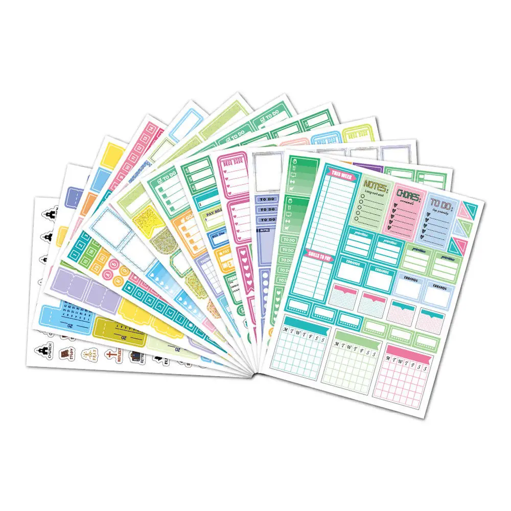 

730pcs Planner Stickers Scrapbooking Deco Alphabet Stickers Korean Stationery Sticker Weekly Plan Agenda Journal Stickers