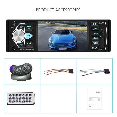 NO Cam NO RC Bluetooth стерео 1Din автомобильное радио Видео Аудио MP3/MP4/MP5/FM дистанционное управление Поддержка камеры заднего вида 4022D Авторадио 4,1 дюймов - Цвет: NO Cam NO RC