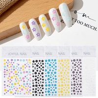 1 sheet flower nail stickers colorful beautiful blossom for nails self adhesive stickers summer decorations for manicure