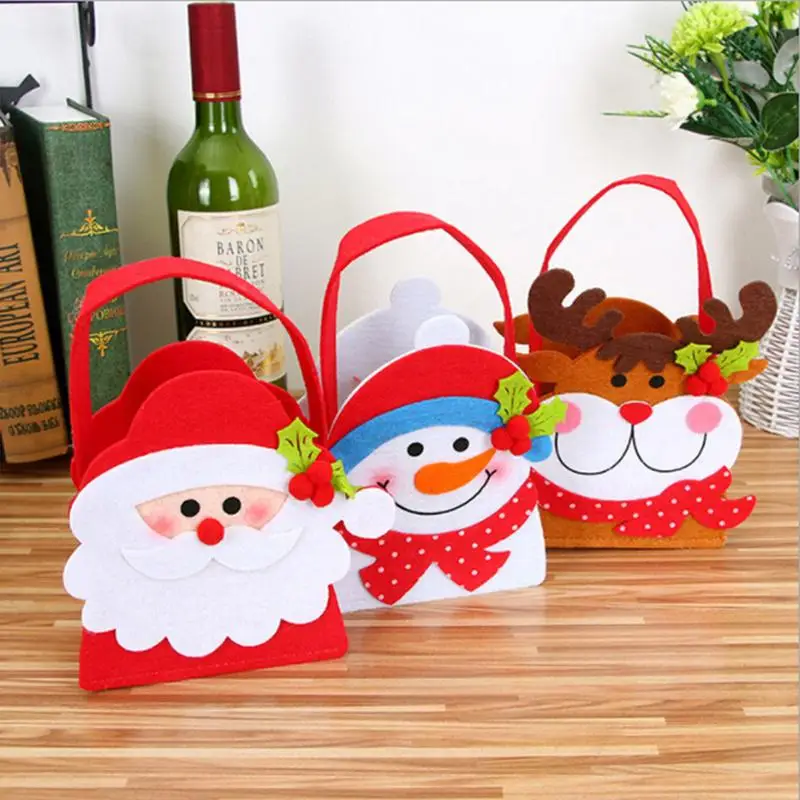 

Santa Claus Snowman Elk Holders Merry Christmas Gift Bag Candy Christmas Candy Bags Party Festival Decoration