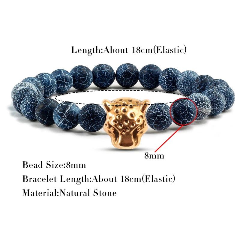Популярные мужские браслеты из натурального камня очаровательные матовые