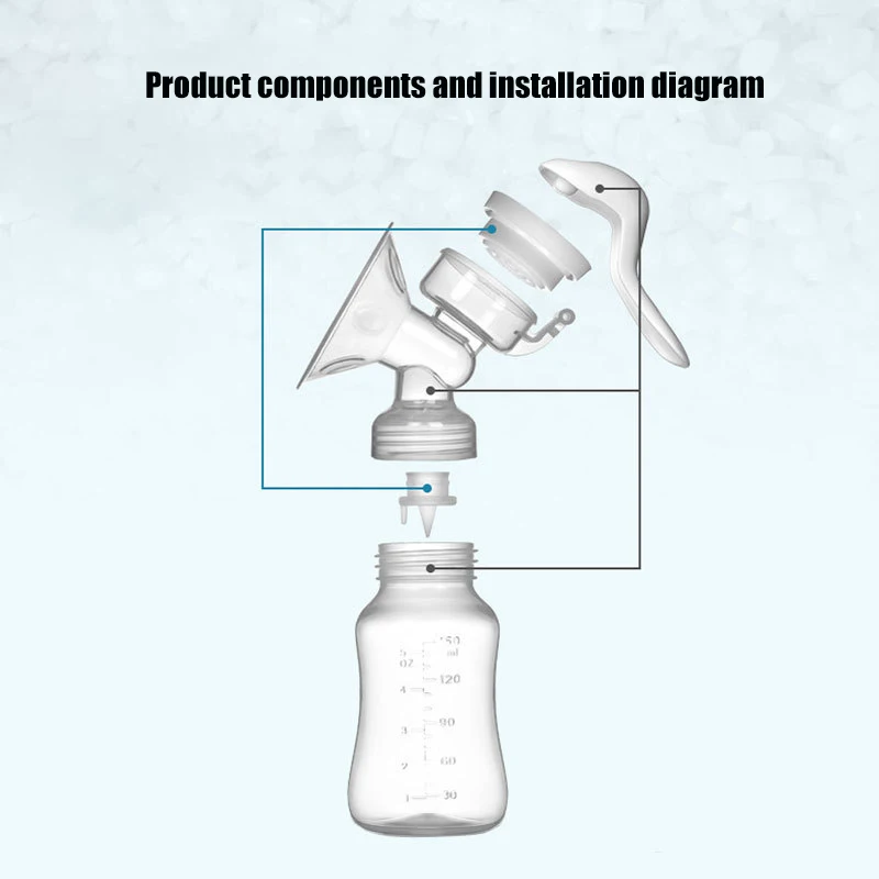Extractor de leche Manual para beb&eacute;s, accesorios para lactancia materna, tetina, botella de silicona, Colecci&oacute;n port&aacute;til-2