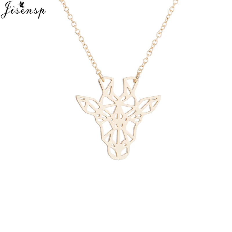 Ожерелье Jisensp из нержавеющей стали с винтажным ажурным животным Женское
