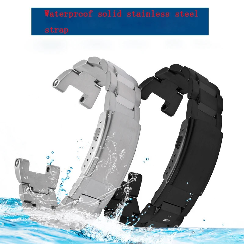 Men's Premium Waterproof Solid Stainless Steel Strap 26MM  for Casio GST-B100 S130 W300GL 400G W330 GST-W120L s120 W130L S100