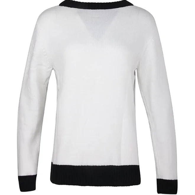 

Autumn and Winter 2021 New Jacquard Knitwear Women's Sweater Fashion Girl's Top Christmas Day Clothes White