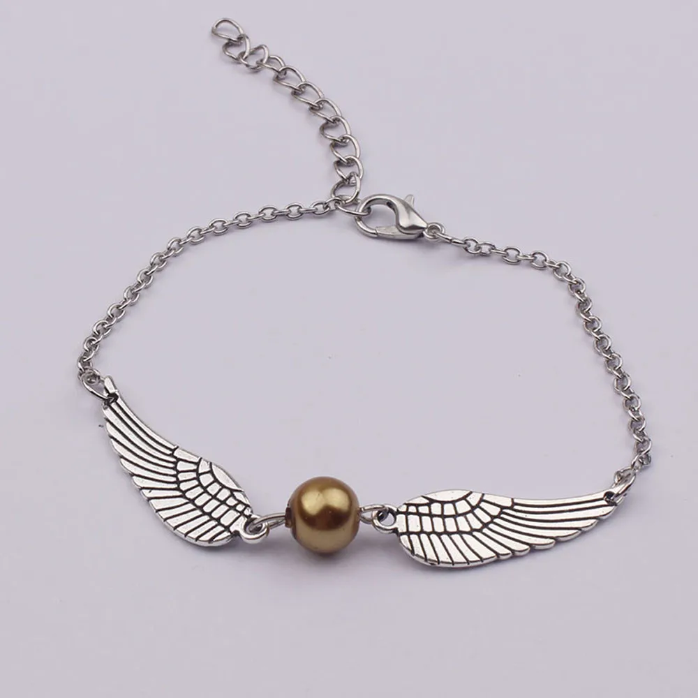 2018 модные серебряные браслеты бесконечность Ретро Жемчуг Крылья ангела