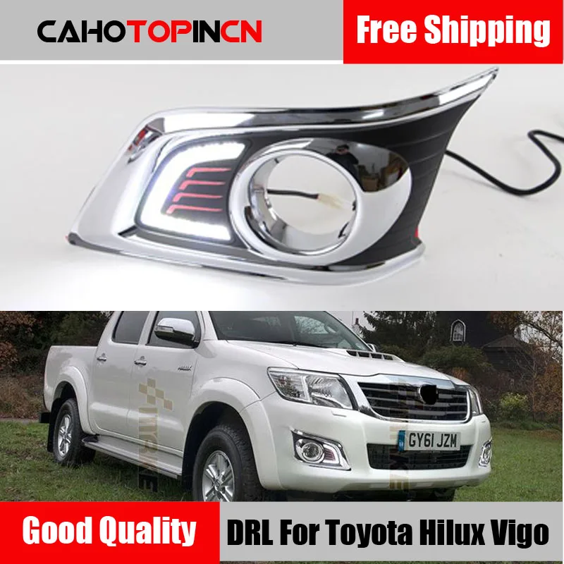 

Для Toyota Hilux Vigo 2012 2013 2014 Супер Яркость Водонепроницаемый ABS 12В дневные ходовые огни Светодиодный дневной светильник Дневной светильник проти...