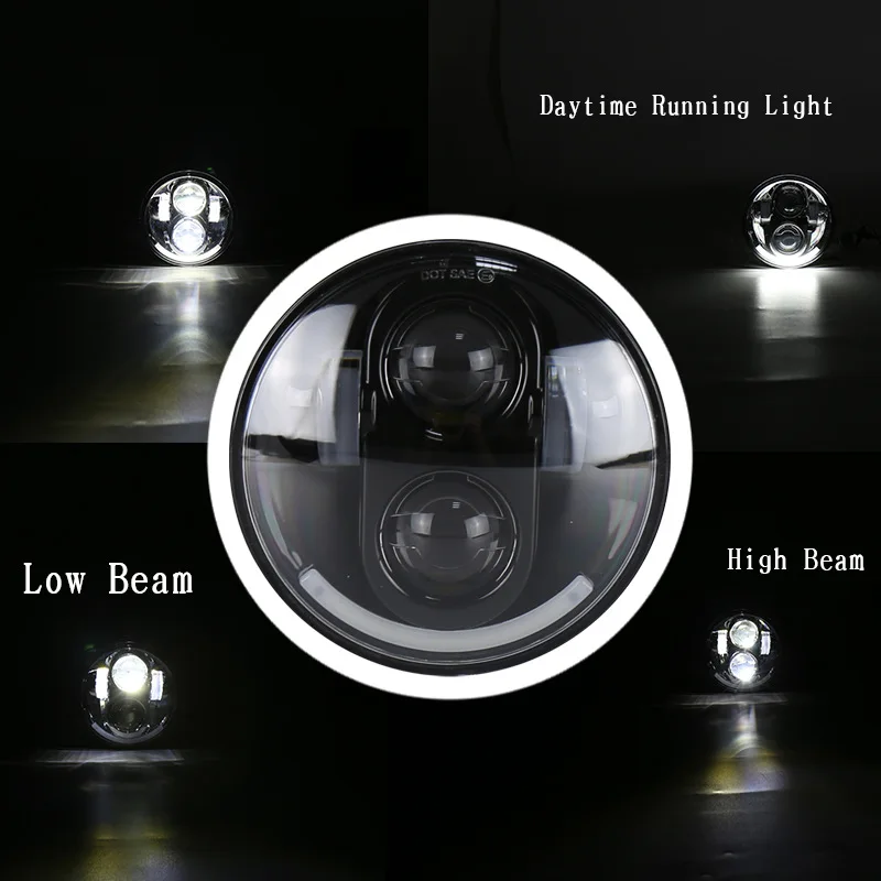 

5.75 Inch Motorcycle Headlight Two Modes 6000k Waterproof Durable Motorcycle Front Spotlight New