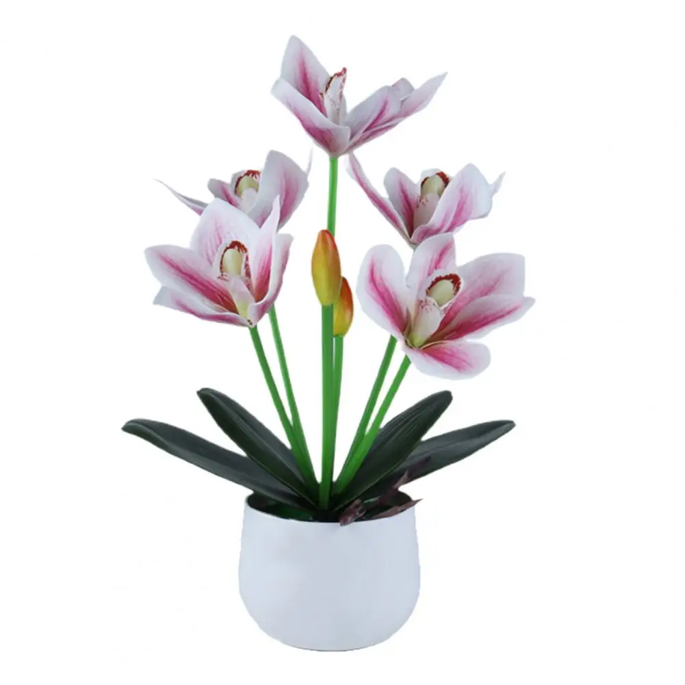 

Artificial Plant Pot Orchid Flower Home Decor Plastic Wedding Parties Simulation Bonsai for Living Room