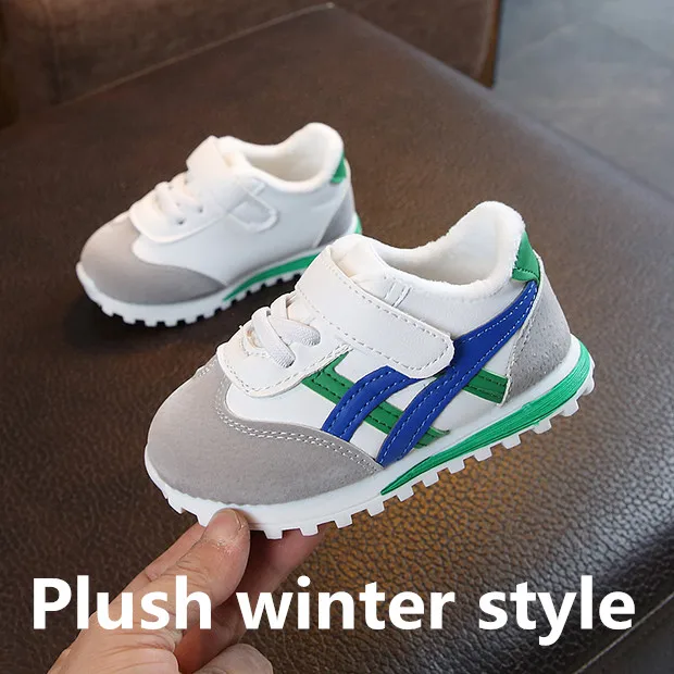 Winter style Новая модная детская спортивная обувь, нескользящая Мягкая обувь на плоской подошве для первых прогулок, повседневная обувь для мальчиков и девочек, детские кроссовки для 1-3 лет - Цвет: Winter style