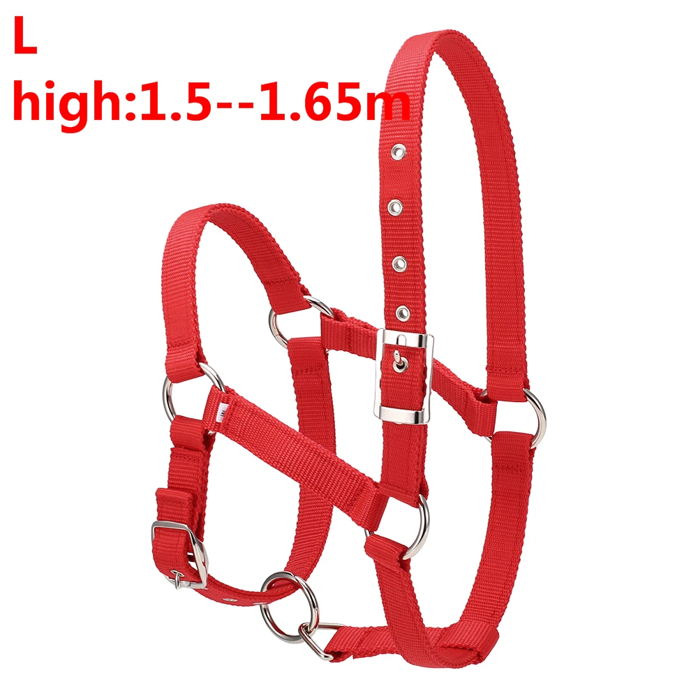 red L S/M/L 6 мм утолщенный ошейник для головы лошади, регулируемый безопасный ошейник с завязкой на шее, ошейник для верховой езды, оборудование для гонок, тренировочная веревка, горячая распродажа - Цвет: red L