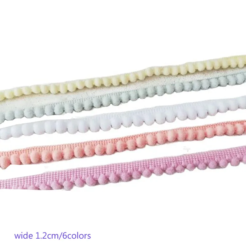 

1.2CM Wide 6 color NEW DIY cotton Embroidery Sewing flower Lace fabric pom pom Applique collar Ribbon Trim pompom guipure decor