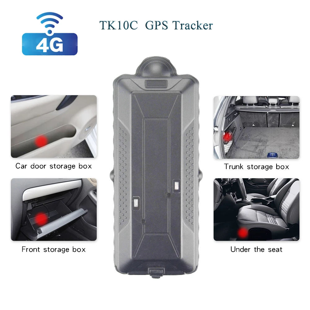 4G Магнитный LTE GPS трекер для транспортного средства TK10C с батареей 10000 мАч