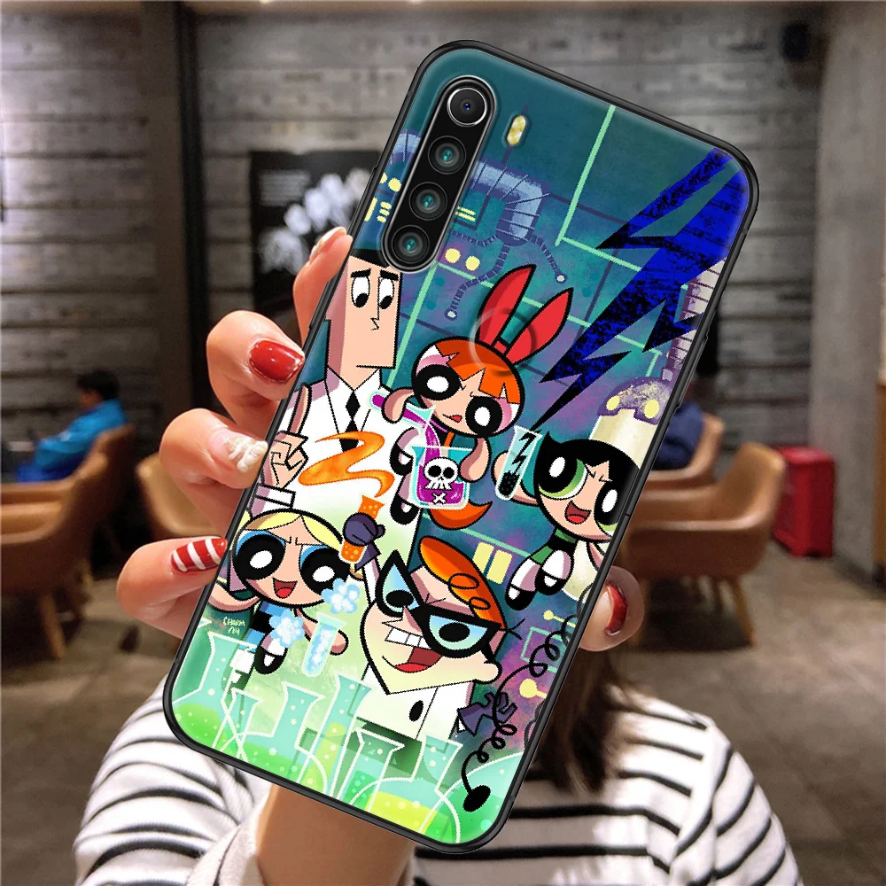 

Cartoon PowerpuffS Girls Phone case For Xiaomi Redmi Note 7 7A 8 8T 9 9A 9S 10 K30 Pro Ultra black painting hoesjes art