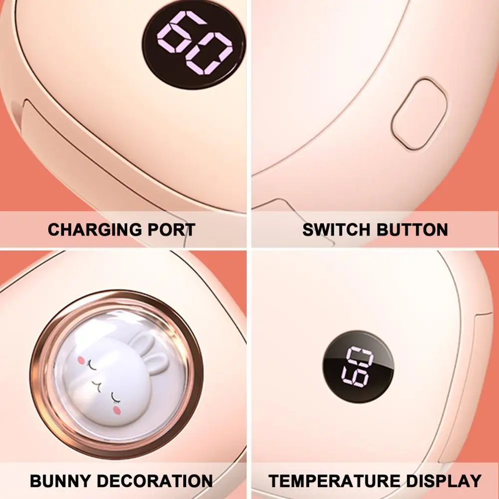 Симпатичный обогреватель для рук с зарядкой от USB цифровой дисплей контроль