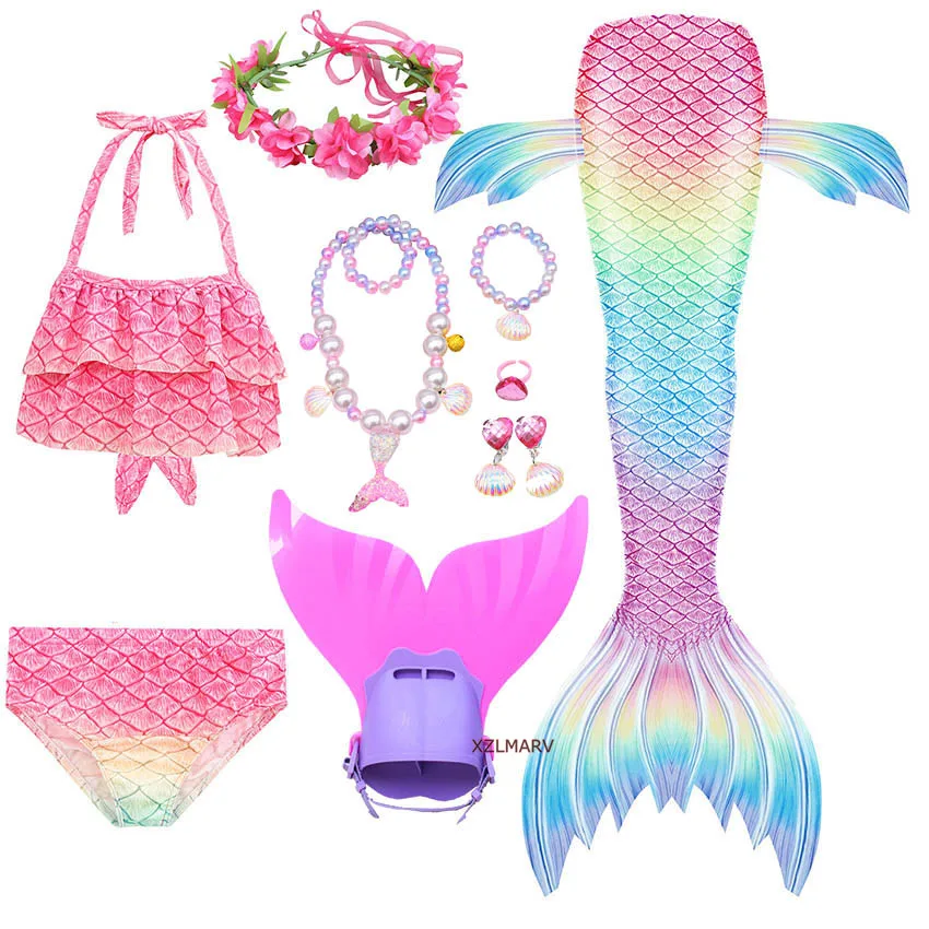 Детский костюм Русалочки купальный для косплея хвост моноласт девочек на день