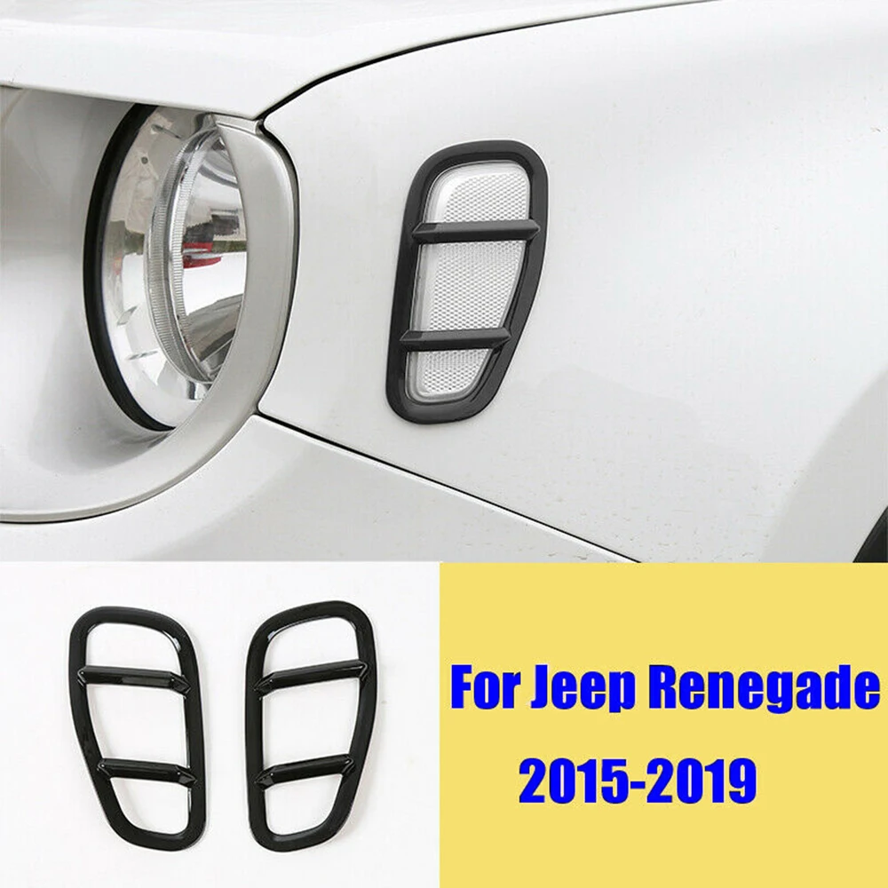 Защитная боковая лампа чехлы наклейка Декор отделка 2 шт. для Jeep Renegade 2015 2019 черный