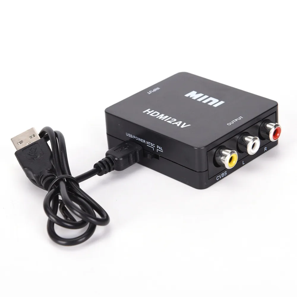 HDMI to AV Scaler Adapter - HD Video Composite Converter Box - HDMI to RCA AV/CVSB L/R Video - 1080P Mini HDMI2AV - Supports NTSC PAL image 3