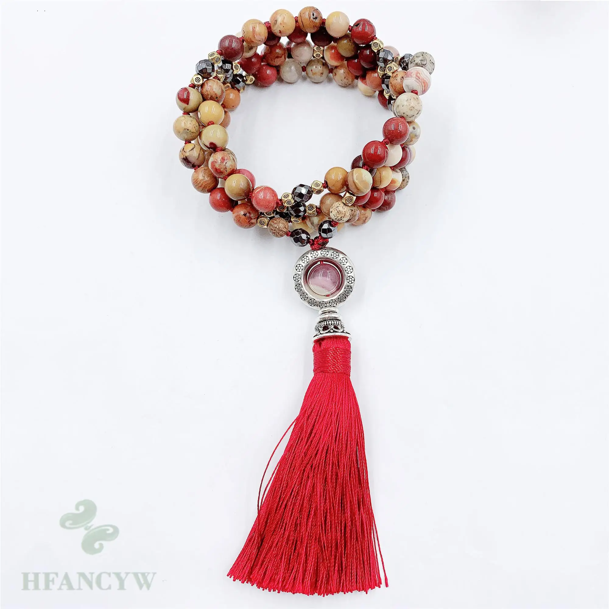 

Natural Egg Yolk Beads 108 Tassels Necklace Bracelet Buddhism Yoga Elegant Wrist Pray Healing Classic Meditation