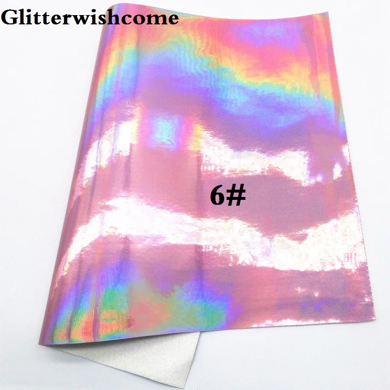 6 Glitterwishcome 21X29 см A4 размер винил для бантов Cuero Sintetico гладкая Переливающаяся кожа Fabirc винил для бантов, GM017A - Цвет: 6