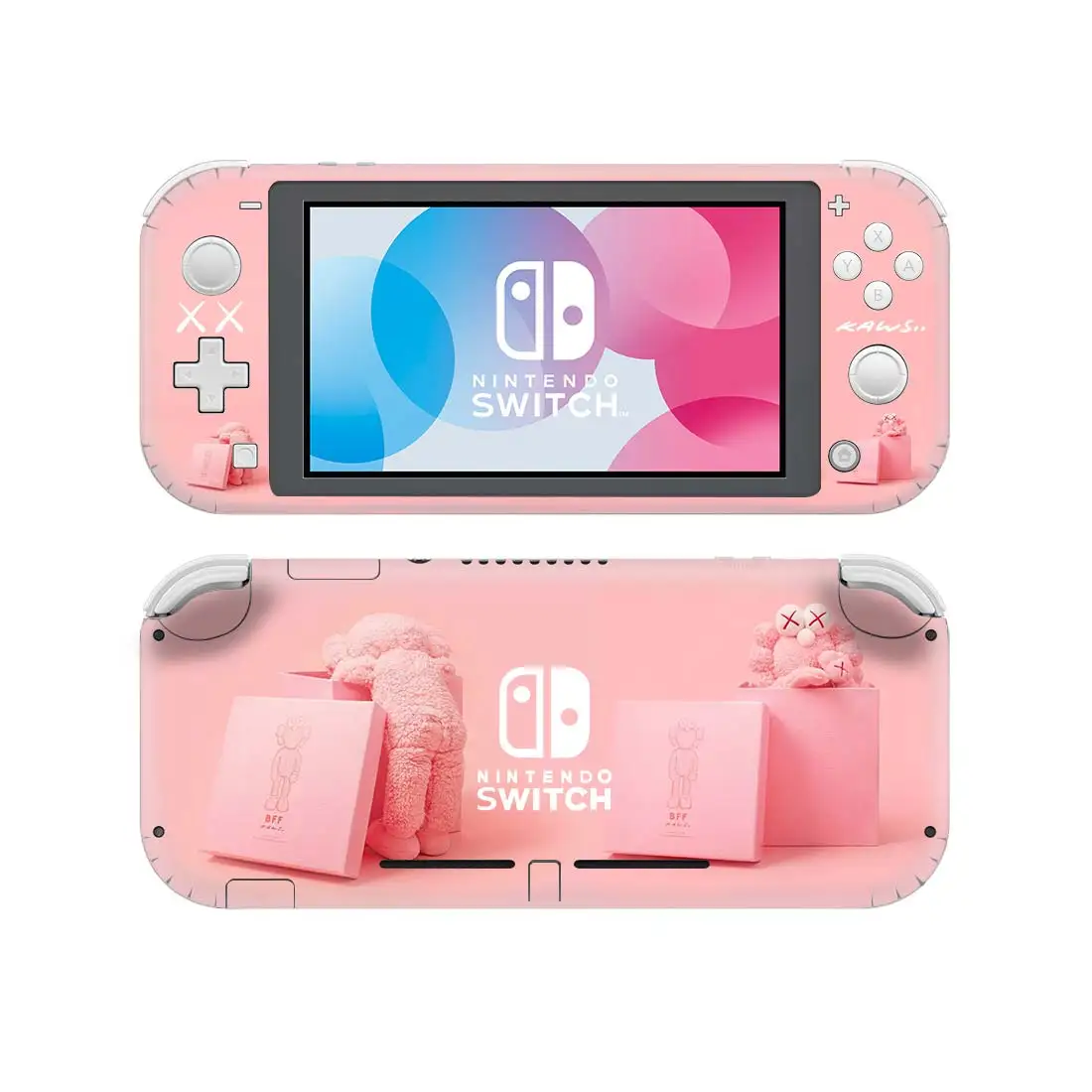 Фото Милые розовые Мультяшные защитные наклейки на удачу для Nintendo Switch оценочных устройств консоль Nintendo Switch Lite Skins №2