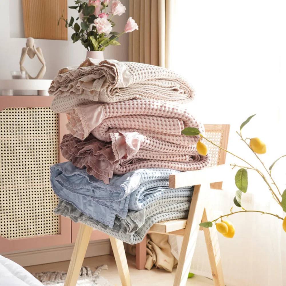 

Хлопковое однотонное одеяло для отдыха в Корейском стиле, одеяло для спальни, кровати, дивана, сна, летнее офисное одеяло с кондиционированием воздуха, полотенце, одеяло