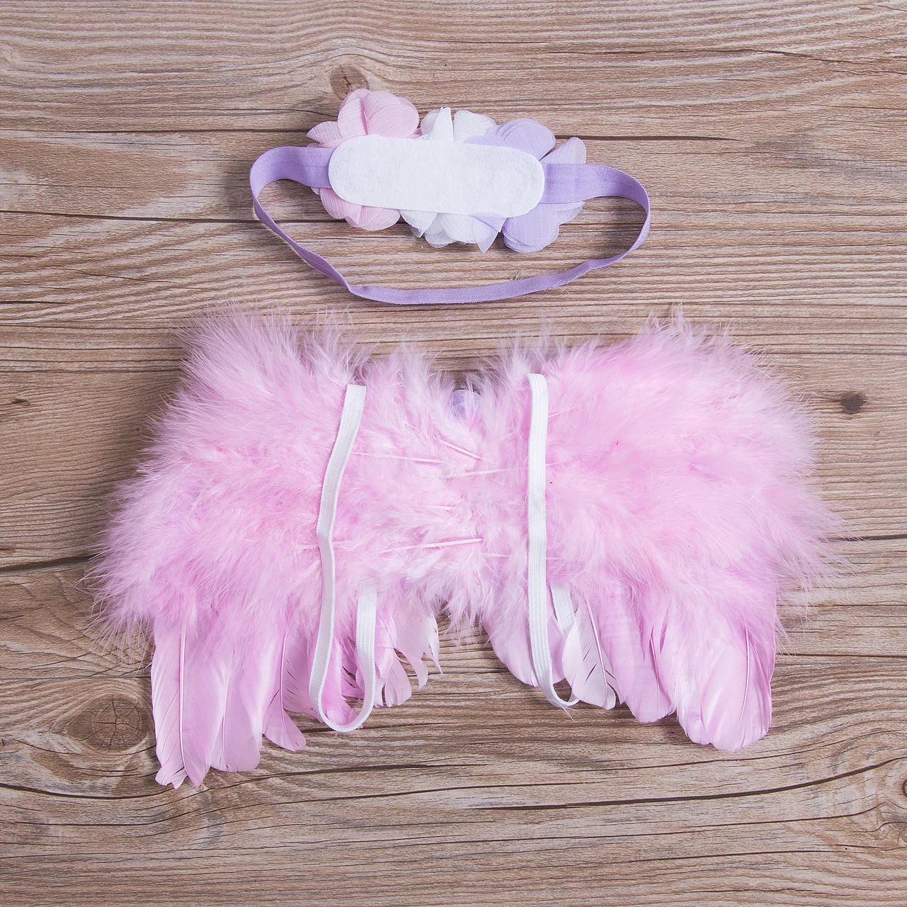 Новинка милая белая повязка на голову с перьями ангела + стразы для новорожденных