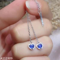kjjeaxcmy boutique jewelry 925 sterling silver inlaid natural sapphire gemstone female earrings support detection